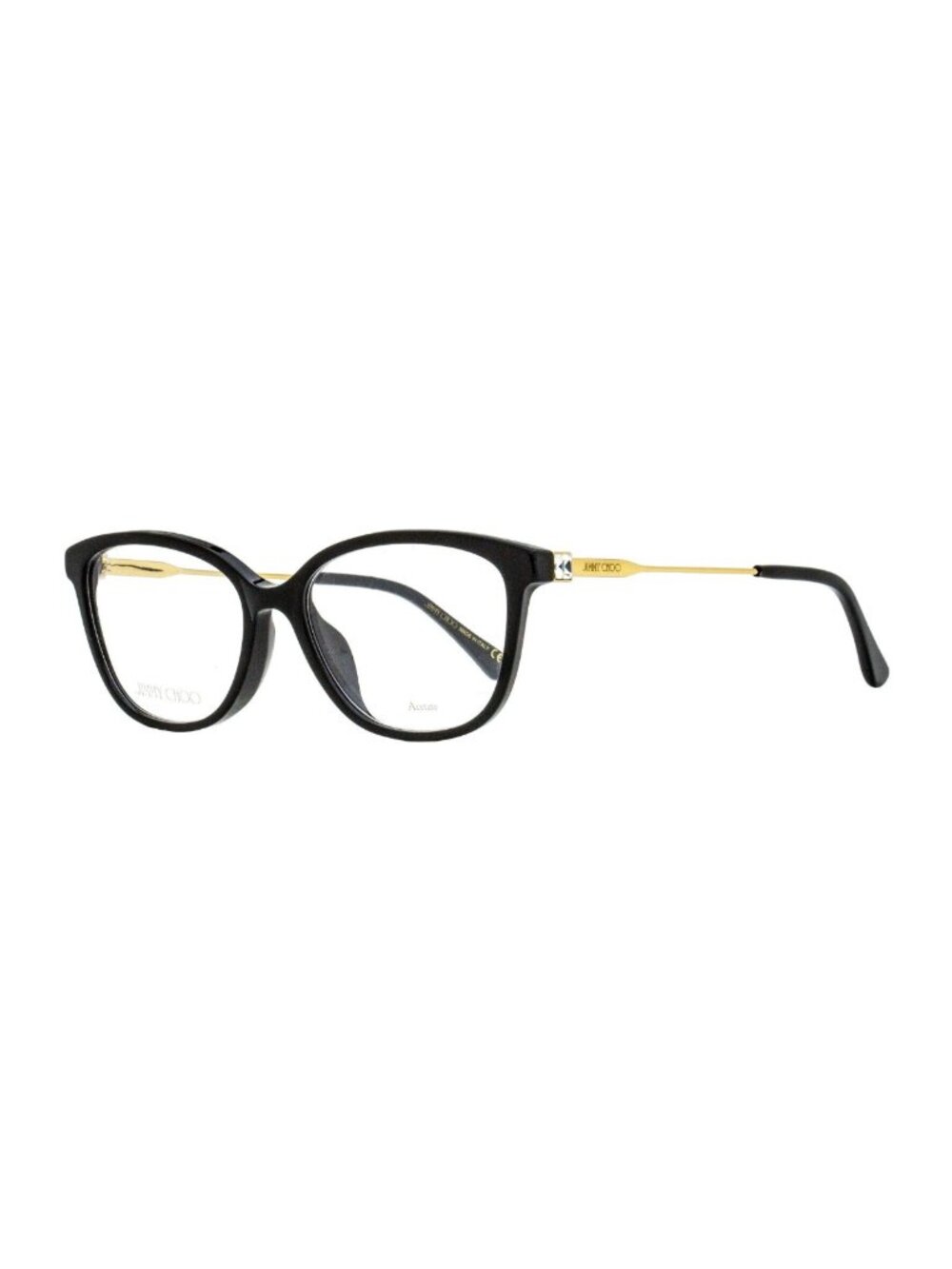 Jimmy Choo Rectangular Eyeglasses JC325F 807 Black/Gold 53mm